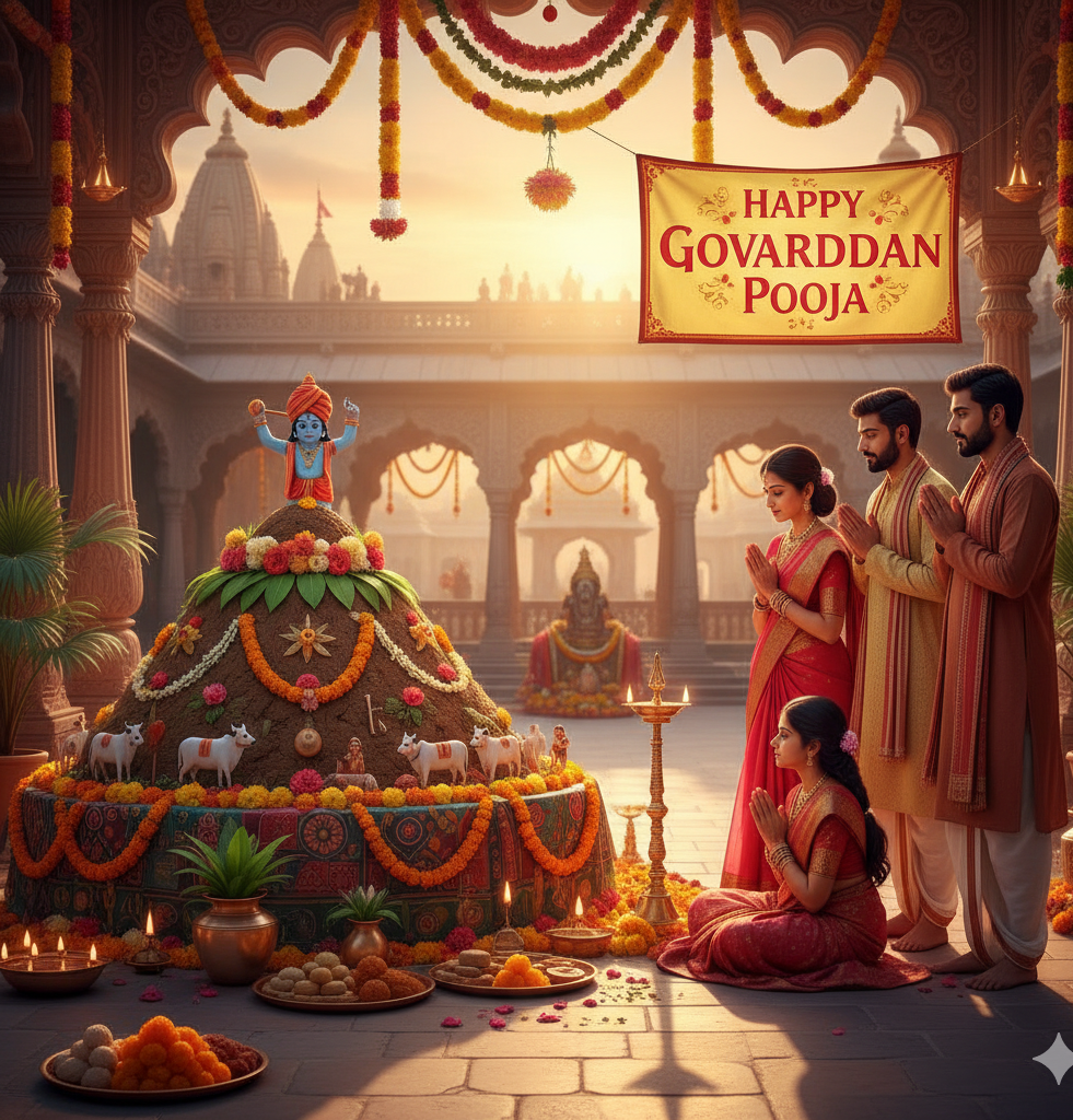 🌿 Happy Govardhan Pooja – A Celebration of Devotion and Gratitude