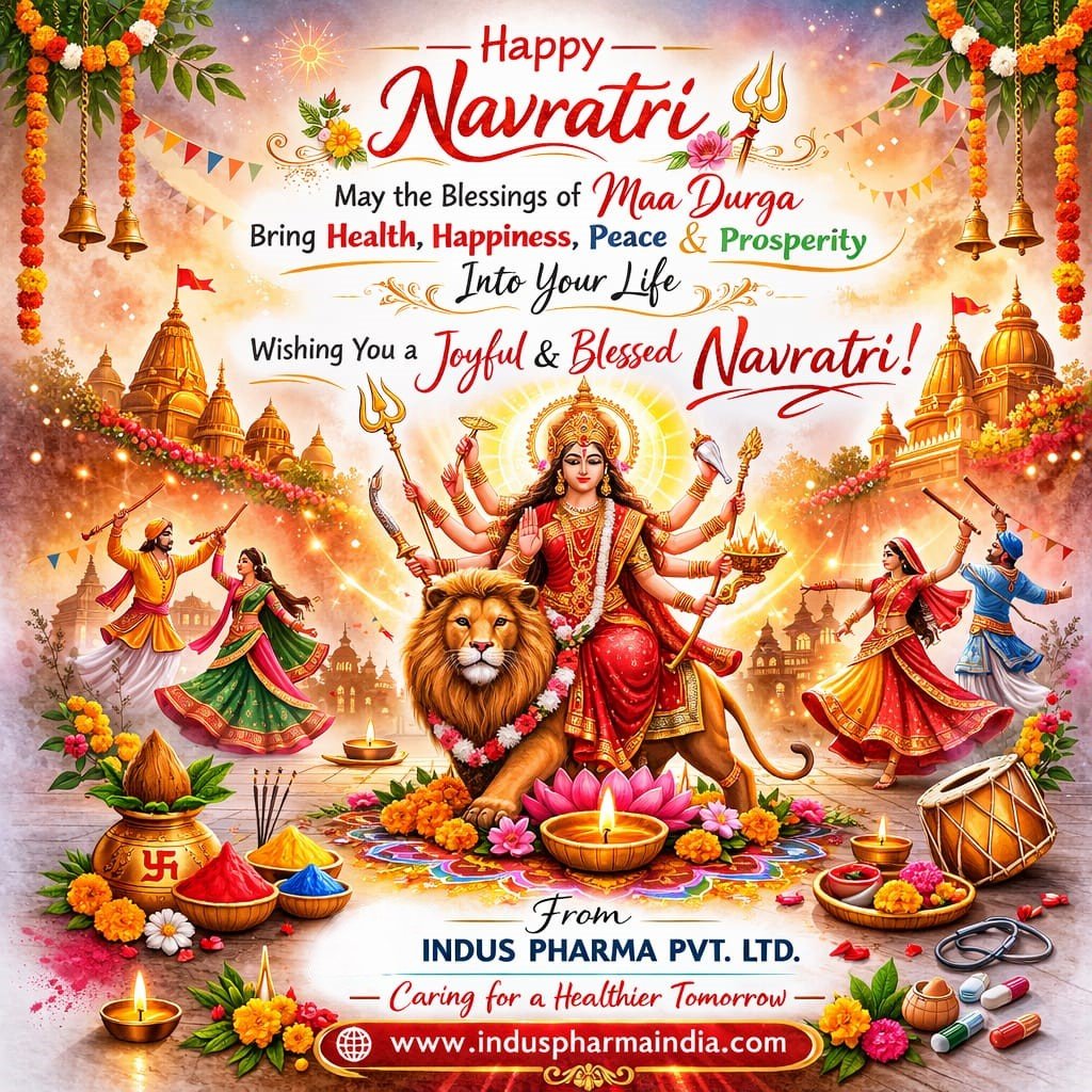 Happy Navratri 2026 Wishes from Indus Pharma Pvt Ltd | Festival of Strength, Health & Positivity