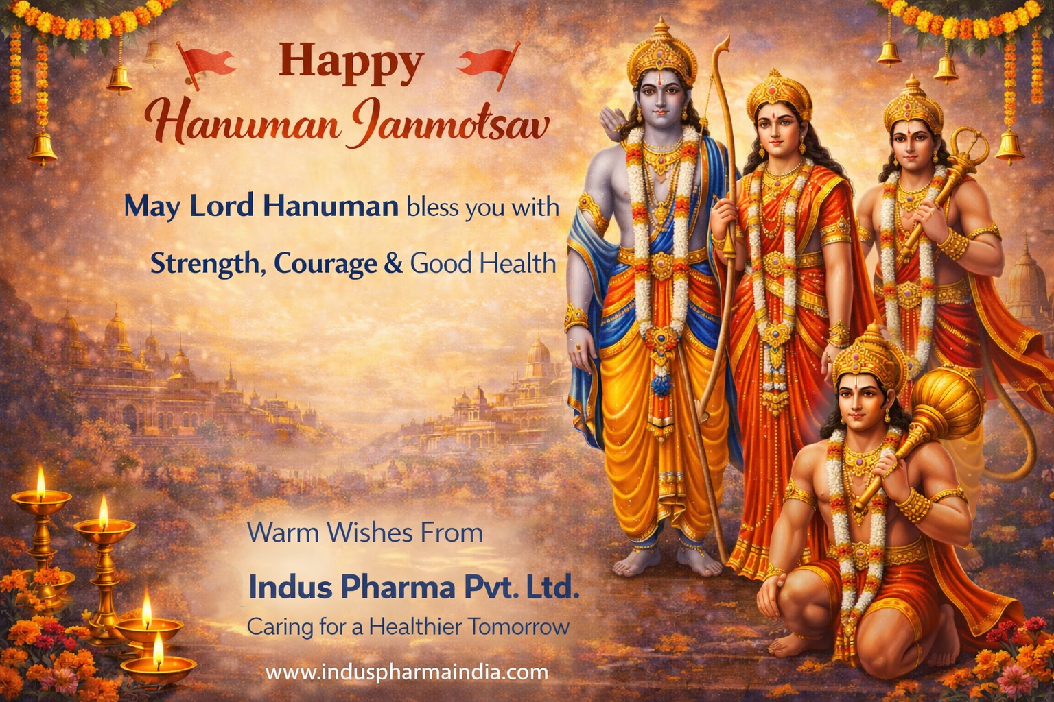 🚩 Happy Hanuman Janmotsav | Strength, Devotion & Health – Indus Pharma Pvt Ltd
