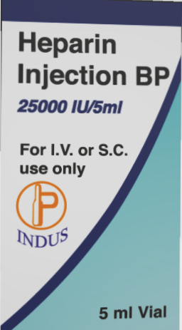 Heparin Injection BP 25000 IU/5ml