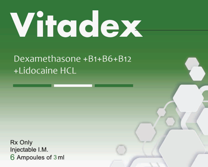 Dexamethasone,Vitamin B1, B6, B12 & Lidocaine Hydrocloride  Injection 4mg+50mg+50mg +250mcg+30mg/ 3mL