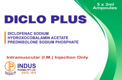 Diclofenac Sodium,Hydroxocobalamin Acetate & Prednisolone Acetate Injection 75mg+10.44mg+1 0.08mg /3mL